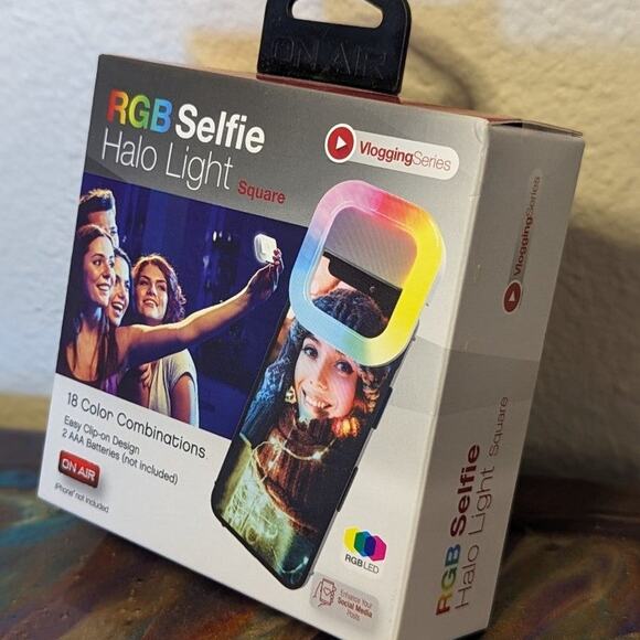 Selfie Halo Light RGB 18 color combinations Square Shape New Sealed - Picture 3 of 4